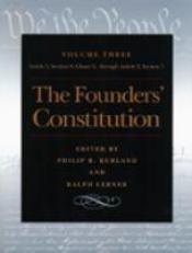 The Founders' Constitution Vol 3 Vol. 3 