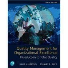 Quality Management for Organizational Excellence 9th