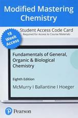 Modified Mastering Chemistry with Pearson EText -- Access Card -- for Fundamentals of General, Organic and Biological Chemistry (18-Weeks)