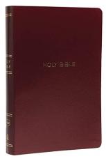 NKJV Holy Bible, Giant Print Center-Column Reference Bible, Burgundy Leather-Look : 72,000+ Cross References, Red Letter, Comfort Print 