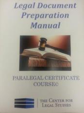 Legal Document Preparation Manual : For the Paralegal Certificate Course© 