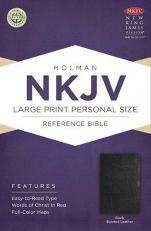 NKJV Large Print Personal Size Reference Bible, Black Bonded Leather 